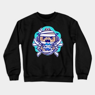 Cute Mummy Gaming Cartoon Crewneck Sweatshirt